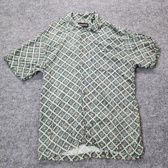 Ocean Pacific Other - VTG Ocean Pacific Shirt Large Mens Green Button Up Hibiscus Hawaiian Outerwear